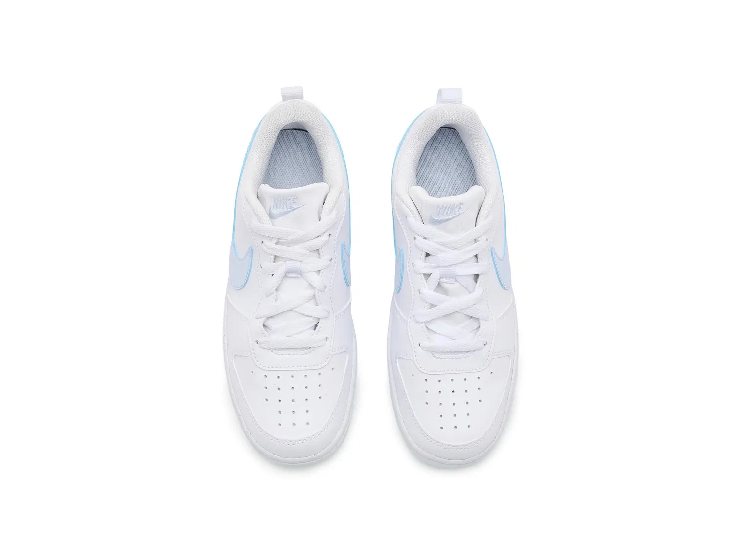 Кроссовки Court Borough Low Fade (для больших детей) Nike Kids, White/Arctic Green/Football Grey — фото 3