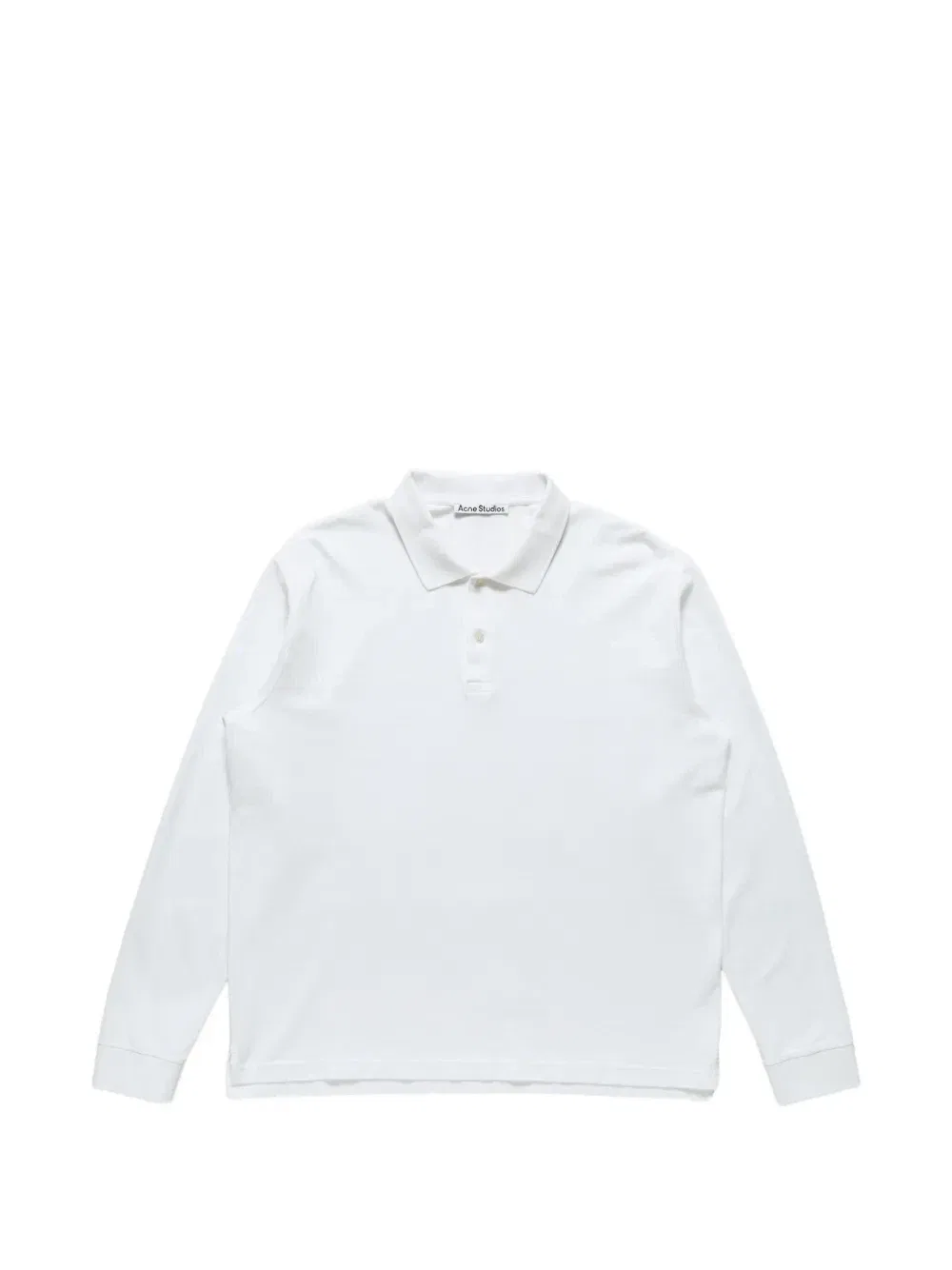 Поло с длинными рукавами и логотипом Acne Studios, белый