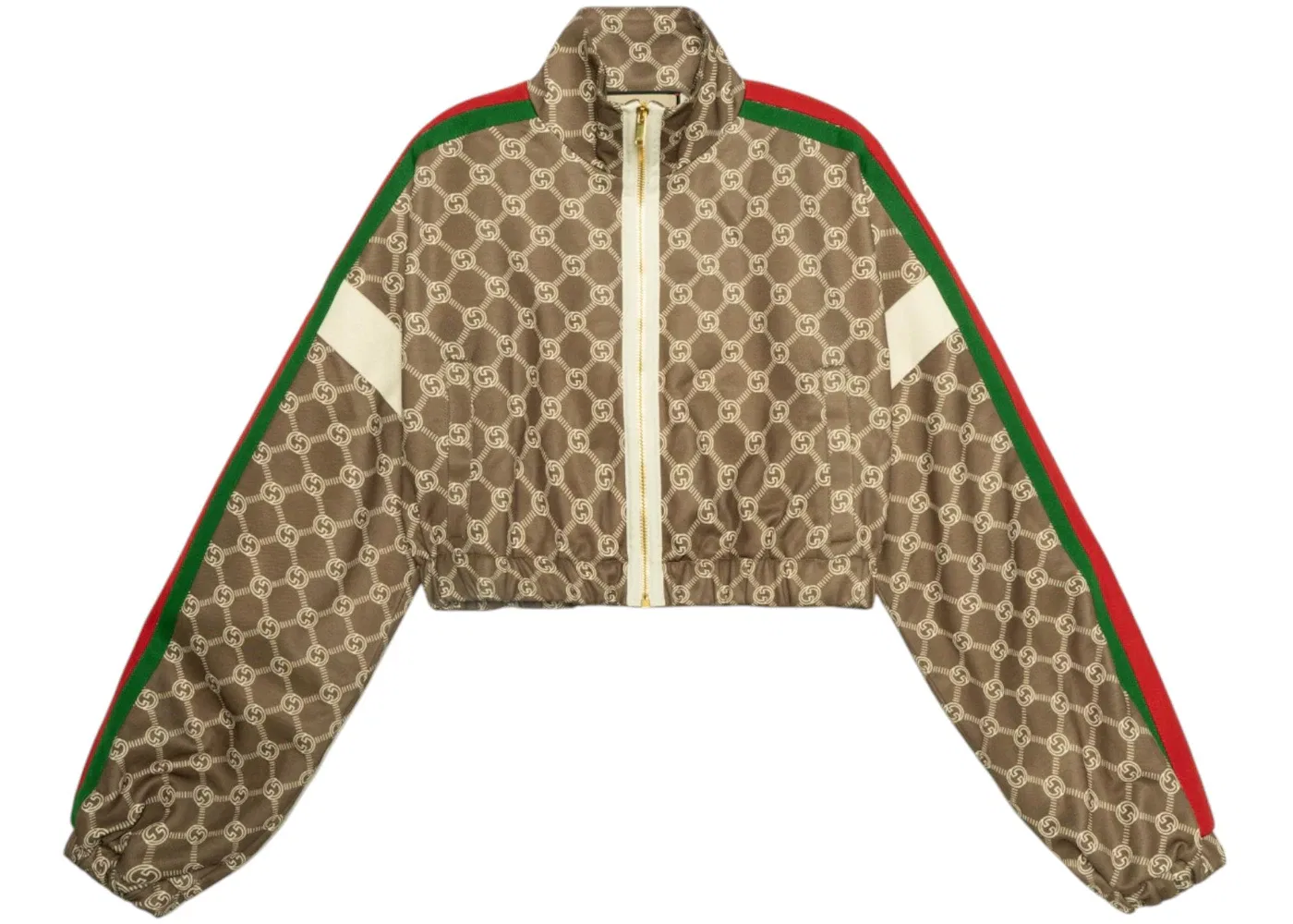 Женская куртка с принтом Interlocking G Gucci, Olive Green/Ivory
