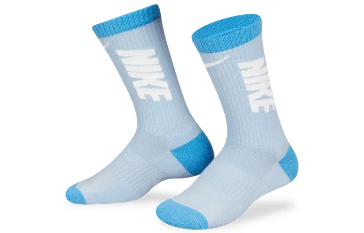 Детские носки Nike Moderate, 3 пары, Blue/Dark Blue/White — фото 4