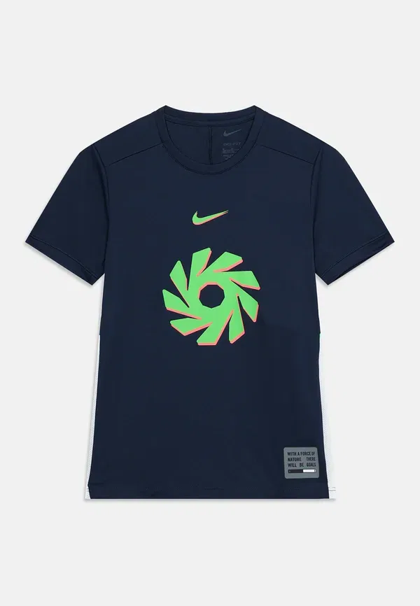 Футболка с принтом Erling Haaland Nike Performance Obsidian/White/Green Strike, белый/зеленый