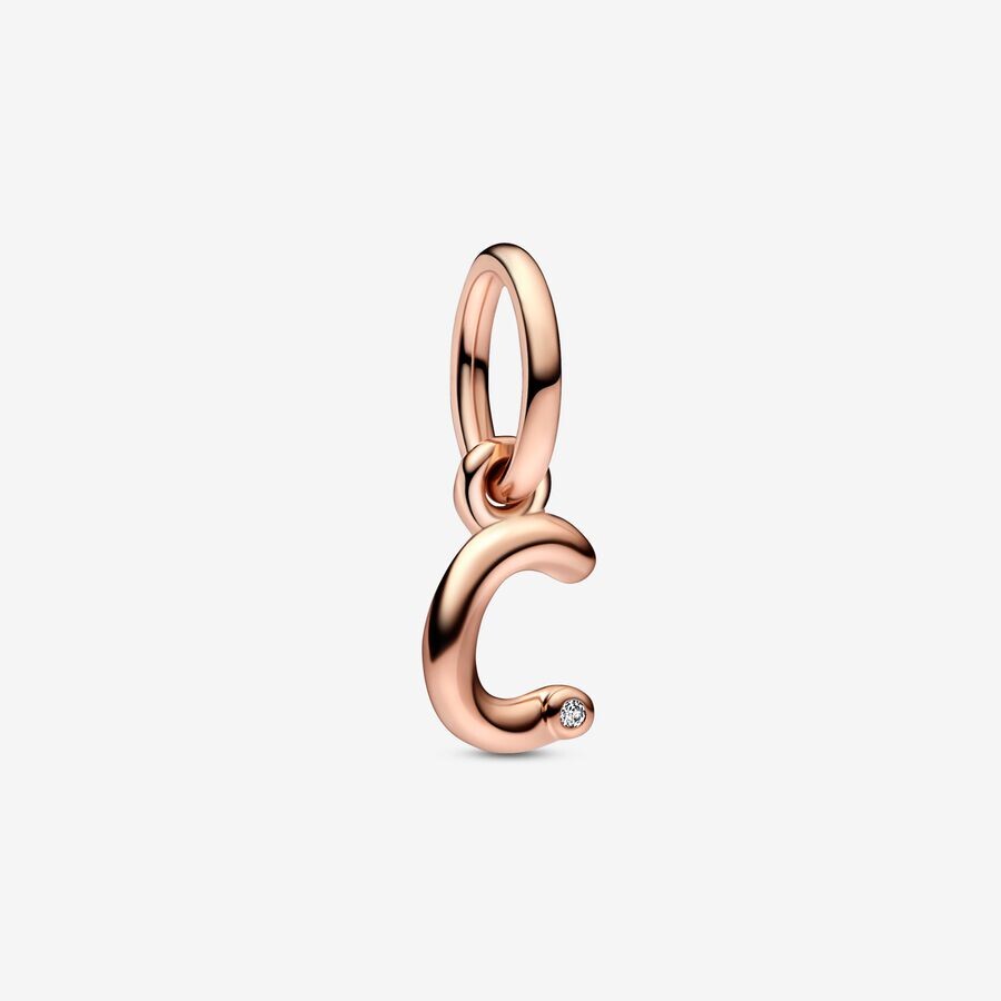 

Шарм-подвеска Pandora Letter C Script Alphabet, розовое золото