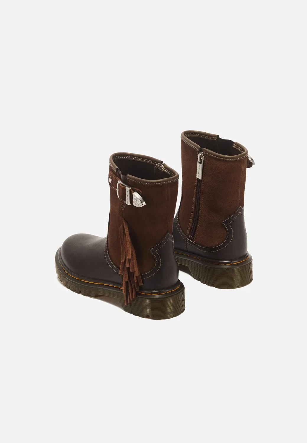 Ботинки Genaya rodeo rigger унисекс - ковбойские/байкерские ботильоны Dr. Martens, Dark Brown Republic Wp+Bronx Suede — фото 4