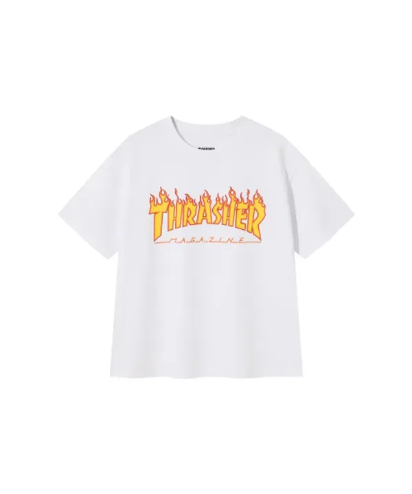 Футболка с коротким рукавом Flame для детей Thrasher Kids, белый — фото 2