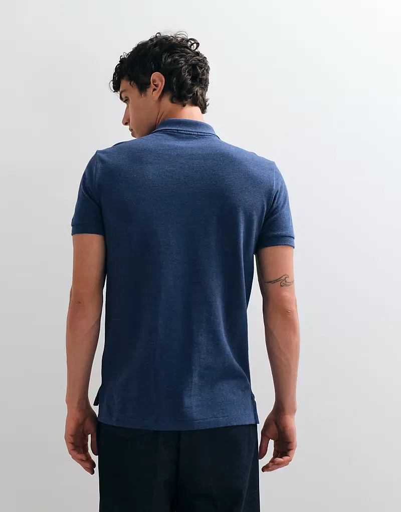 Поло Polo Ralph Lauren с логотипом-иконкой, приталенного кроя, из, темно-синий — фото 3