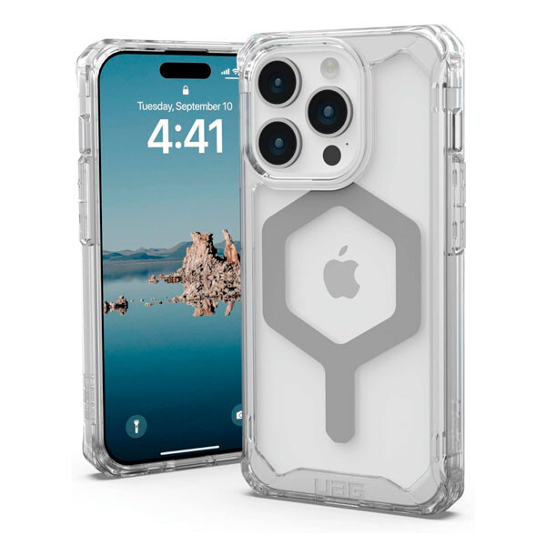 

Чехол UAG Plyo для iPhone 15 Pro, MagSafe Charging, Ice/Silver, Прозрачный, Чехол UAG Plyo для iPhone 15 Pro, MagSafe Charging, Ice/Silver