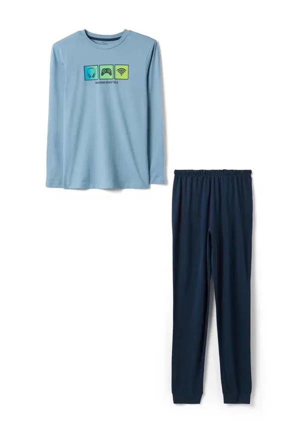 Комплект пижамы с принтом Regular fit pure with print set Ovs, голубой