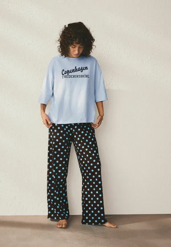 Комплект пижамы хлопковый Set - pizamos komplektas Next, chocolate polka dot, шоколадный — фото 4
