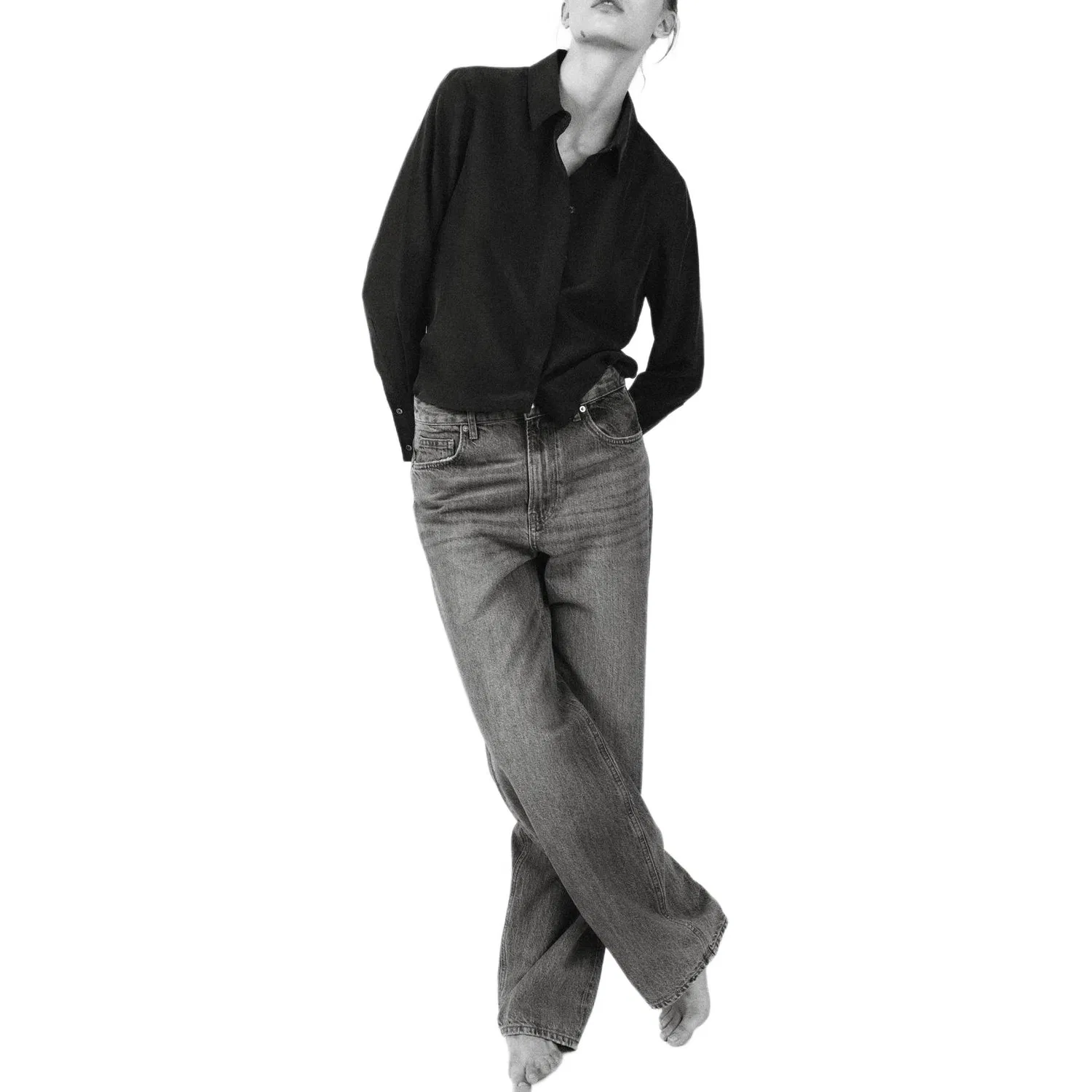 Женские джинсы ZW Jeans ZARA, Black Gray — фото 4