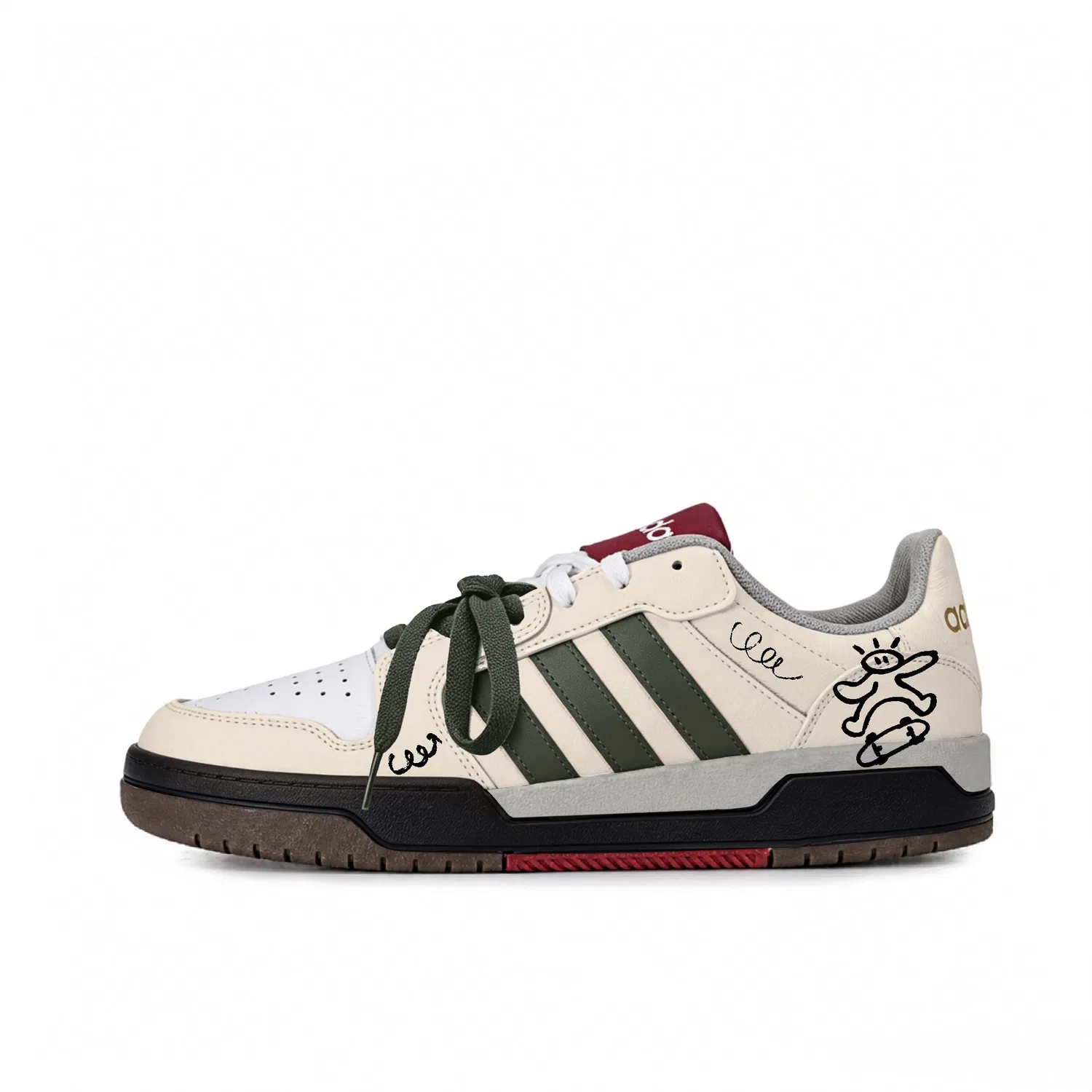 Детские скейтборд-кроссовки с низким верхом Red/White/Green Adidas — фото 3