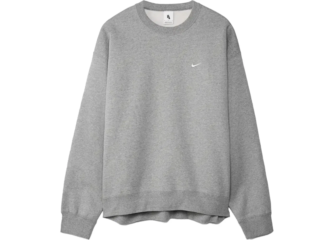Мужская толстовка с флисом Nike Solo Swoosh Fleece Crewneck, Dark Grey Heather/White