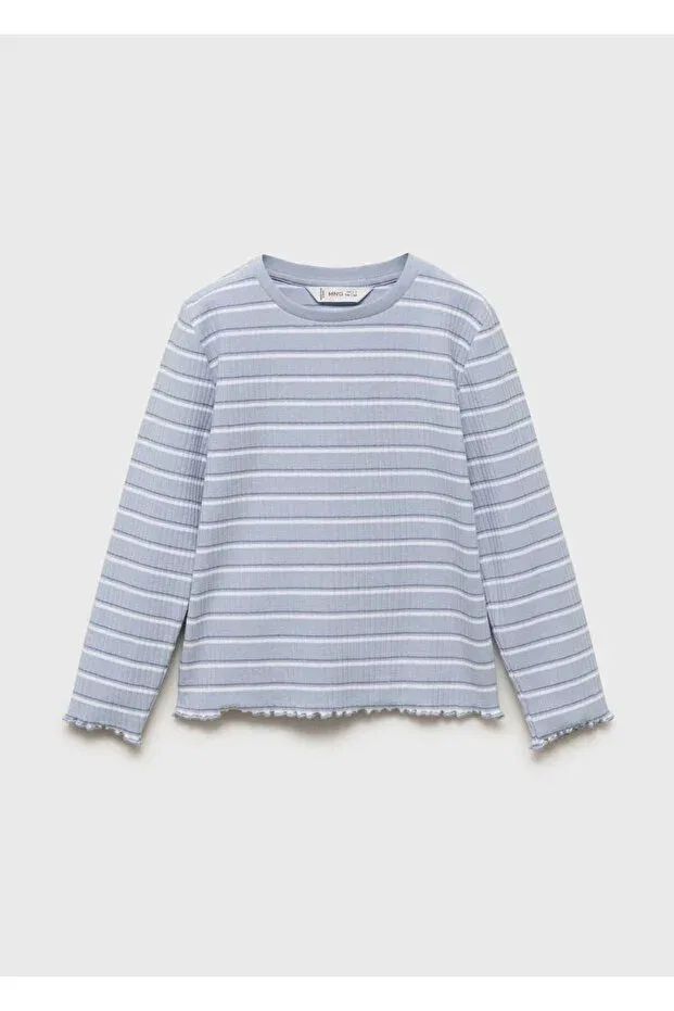 Детская футболка для новорожденных в полоску Mango Baby, Blue — фото 3