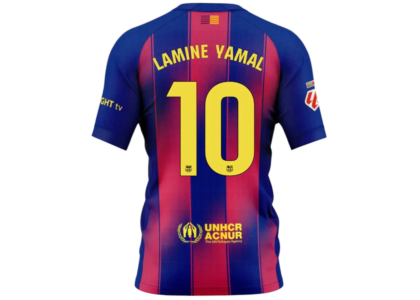 Мужская футболка с длинным рукавом Nike x FC Barcelona x Olivia Rodrigo Lamine Print Jersey, Blue/Garnet — фото 2