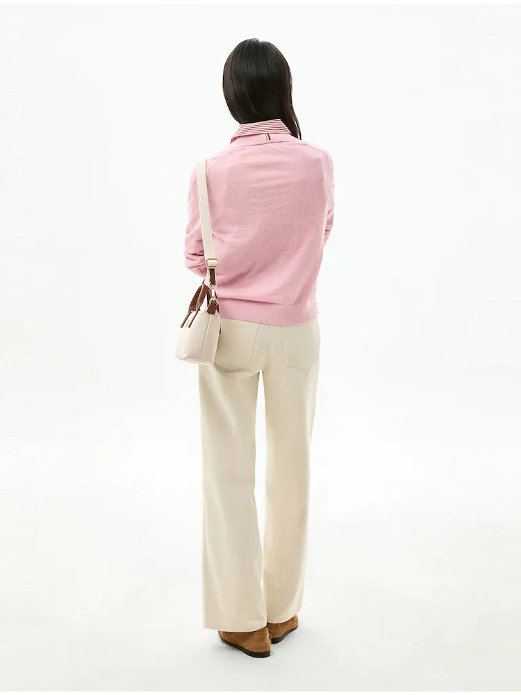 Кардиган с V-образным вырезом, льняная смесь TOMMY HILFIGER, Light Pink — фото 3