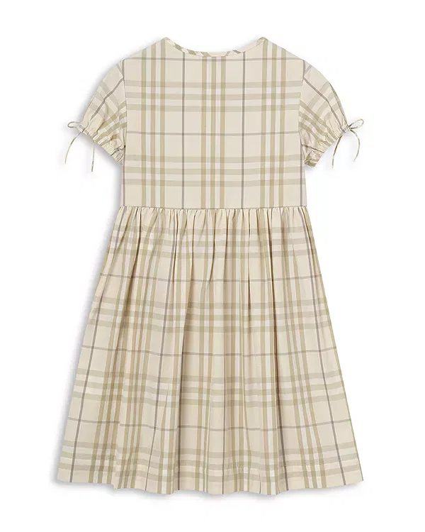 Детское платье для девочек хлопковое Burberry, Sesame Beige Ip Chk — фото 2