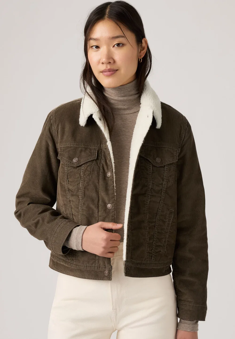 Оригинальная джинсовая куртка-тракер из шерпы Levi'S, Canteen
