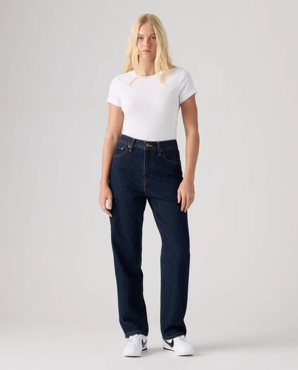 Женское прямые джинсы, Vaquero Recto Easy Dad Tiro Alto, Levi's, Azul índigo