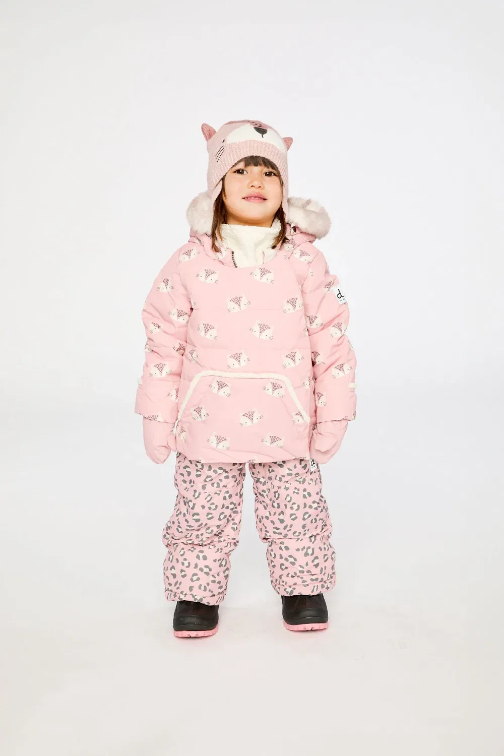Детский зимний комплект из трех предметов с принтом Rose Leopard Print Deux par Deux, Rose Leopard Print — фото 4