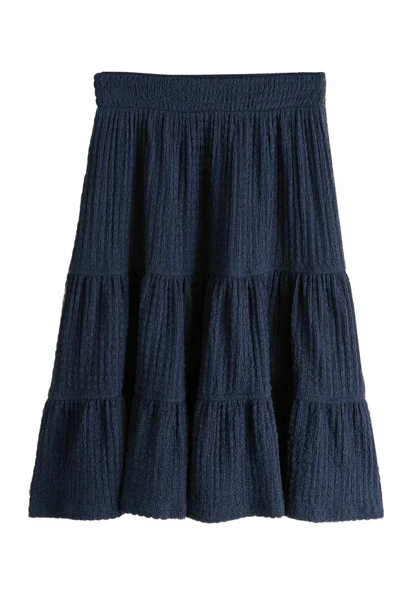 Юбка миди с рюшами, Regular fit, Next, Navy Blue, темно-синий