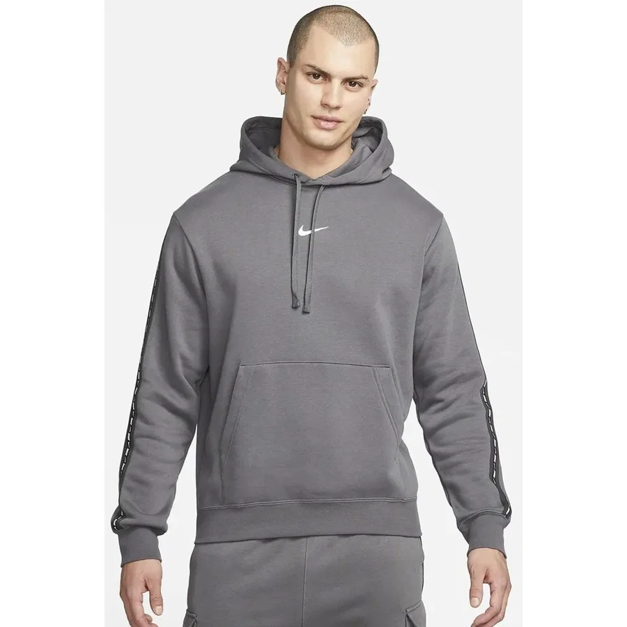 Свитшот мужской с капюшоном и флисом Nike Sportwear Pullover Hoodie Grey, Серый