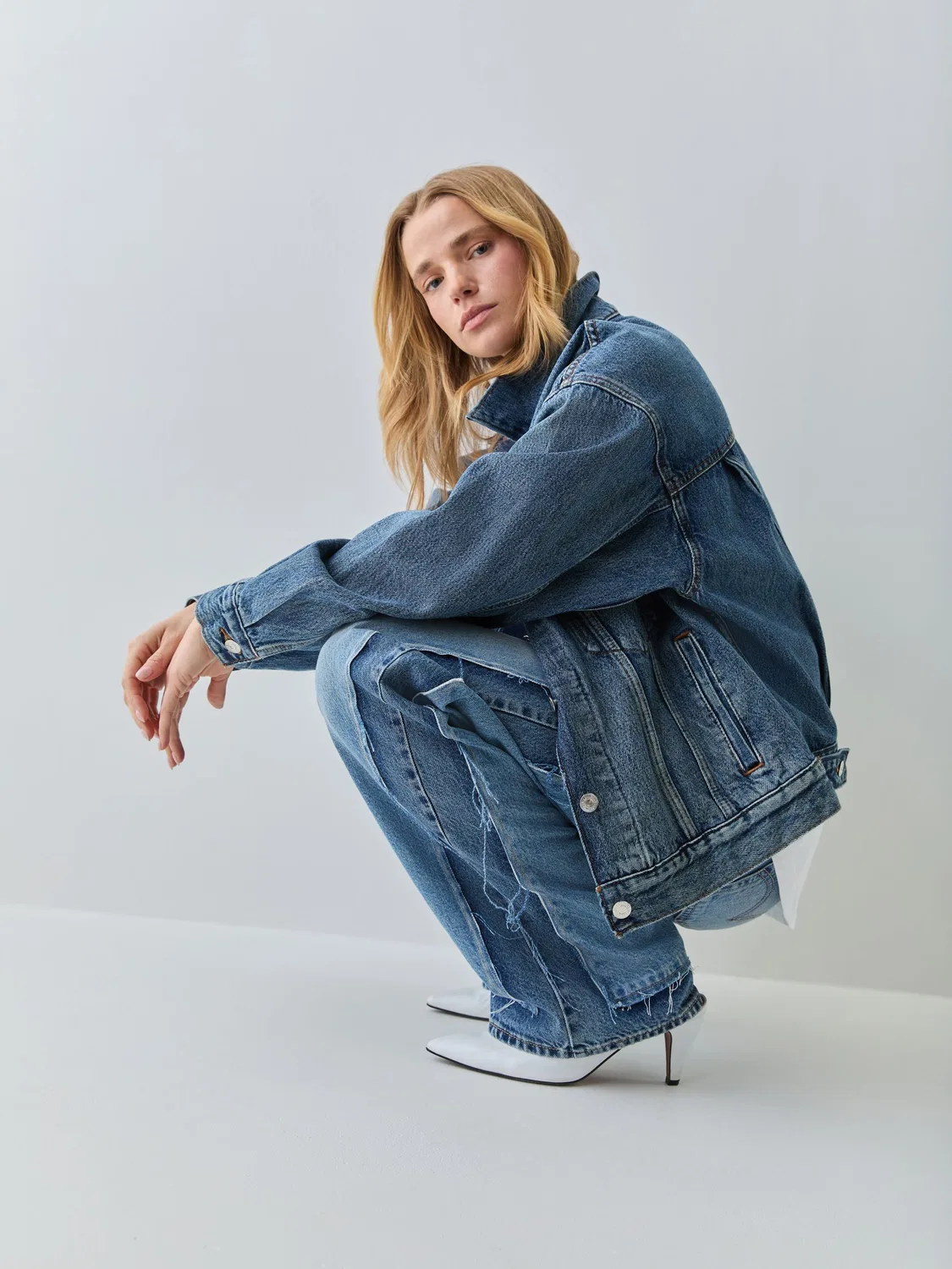 Джинсы низкой посадки свободного кроя Upon Reflection Blue Levi's, голубой — фото 3