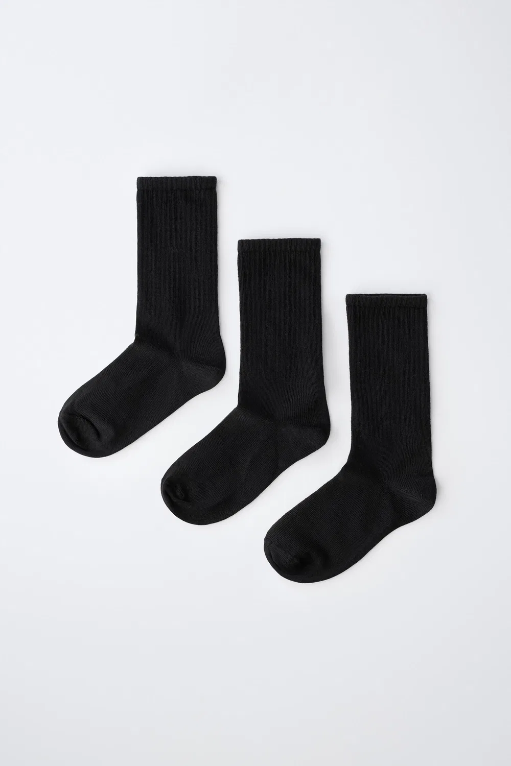 Набор из 3 ребристых носков до середины икры. ZARA, Black — фото 4