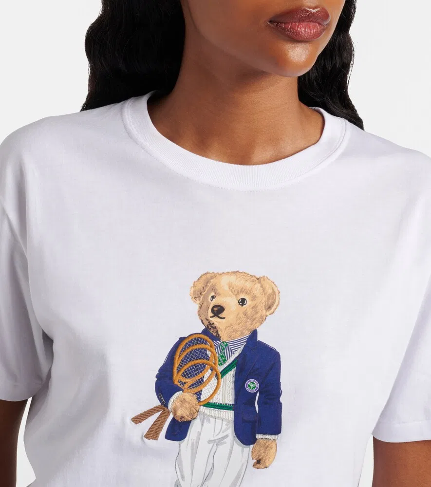 Хлопковая трикотажная футболка Polo Bear Polo Ralph Lauren, белый — фото 3