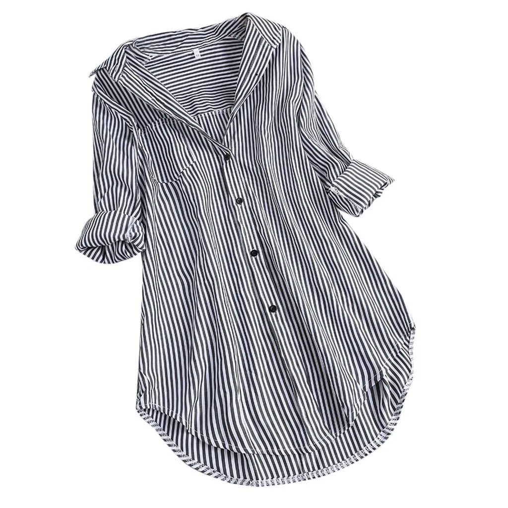 Женская блузка с длинным рукавом Topko Plus Size, 2-Black