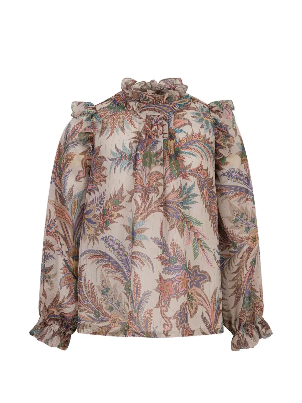 Блузка из легкого крепированного шифона Etro Kids, бежевый