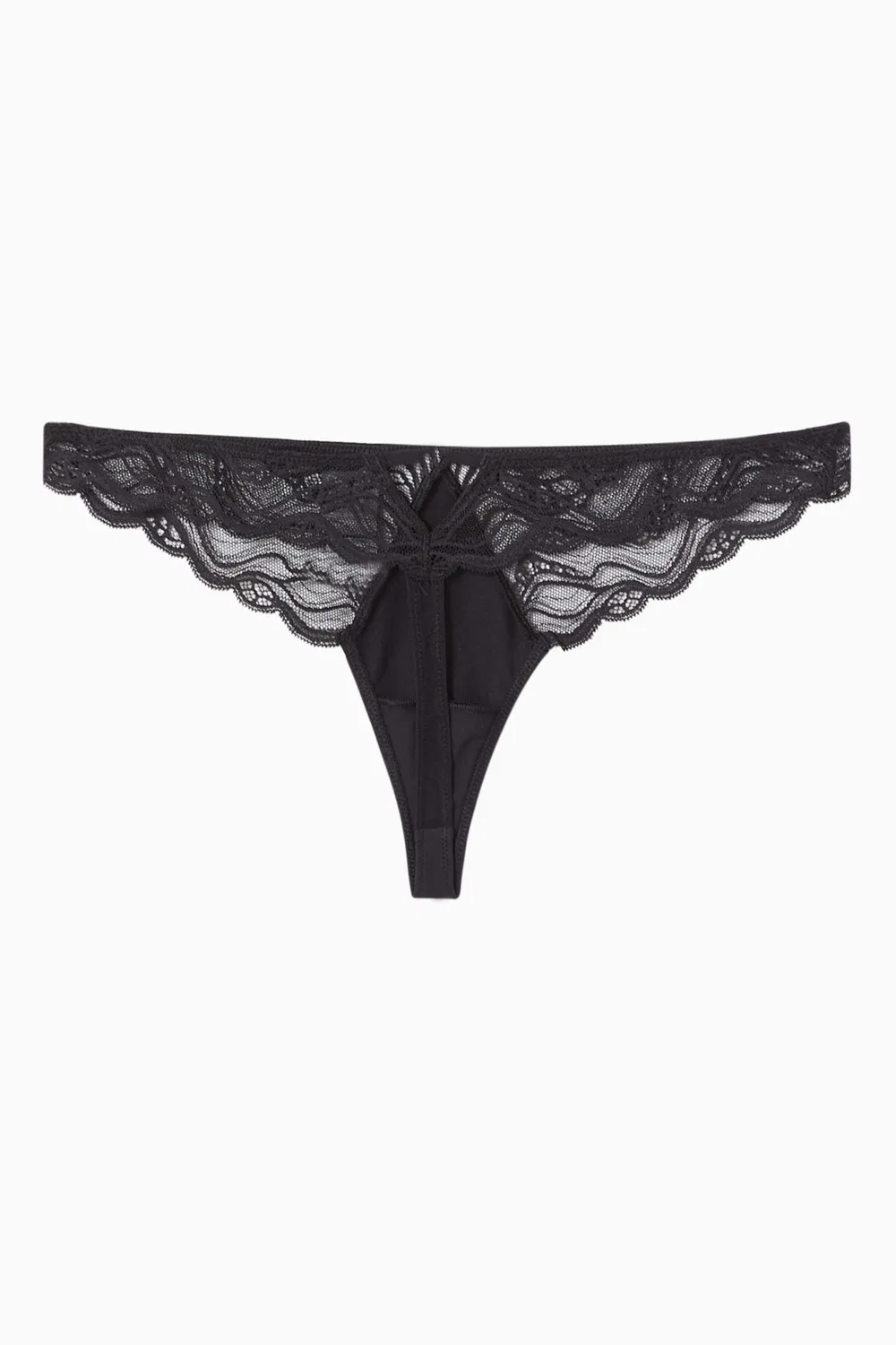 Трусы-танга кружевные с микрофиброй CK Instinct Calvin Klein, черный — фото 2