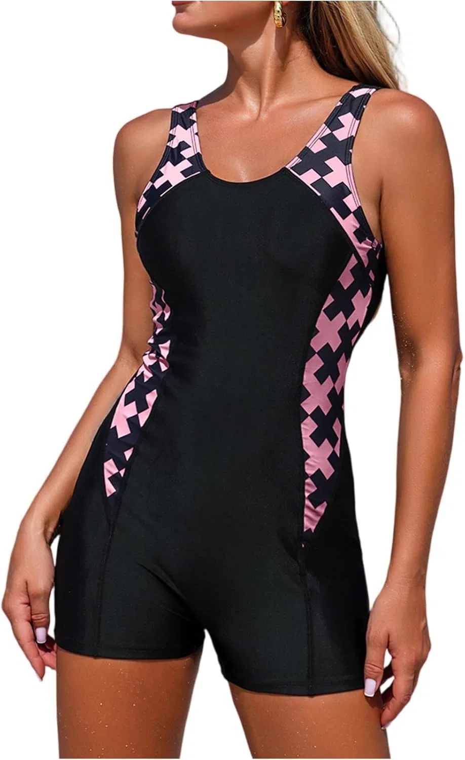 Женский слитный купальник с утяжкой живота Athletic, Pink