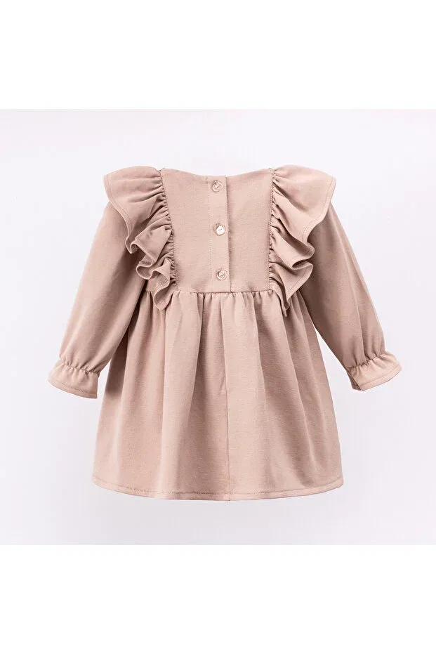 Детское платье для девочек с вышивкой Bird embroidery dress Cumino, Mink — фото 3