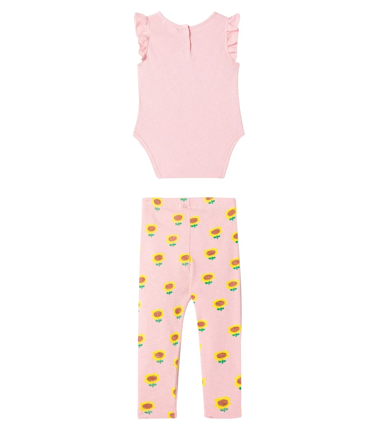 Комплект из боди и леггинсов из смешанного хлопка Baby Sunflower Bobo Choses, розовый — фото 4