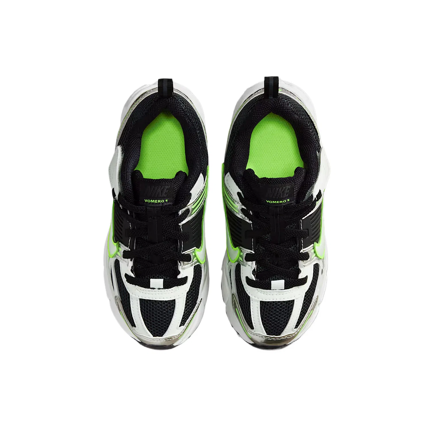 Кроссовки беговые Vomero 5 Nike, Black/Fluorescent Ice/Charcoal Gray/Light Green — фото 4