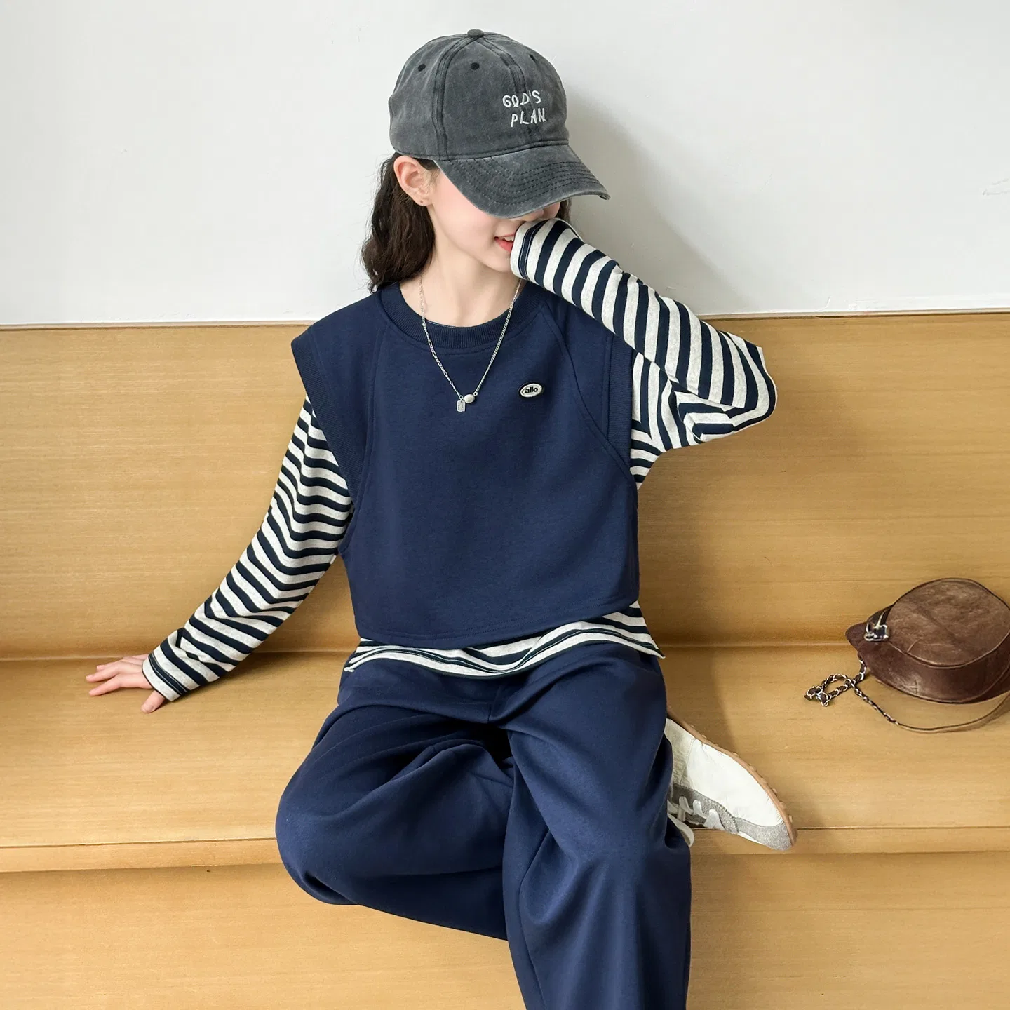Детский комплект спортивной одежды для девочек Lanza, Цвет Navy Blue — фото 4