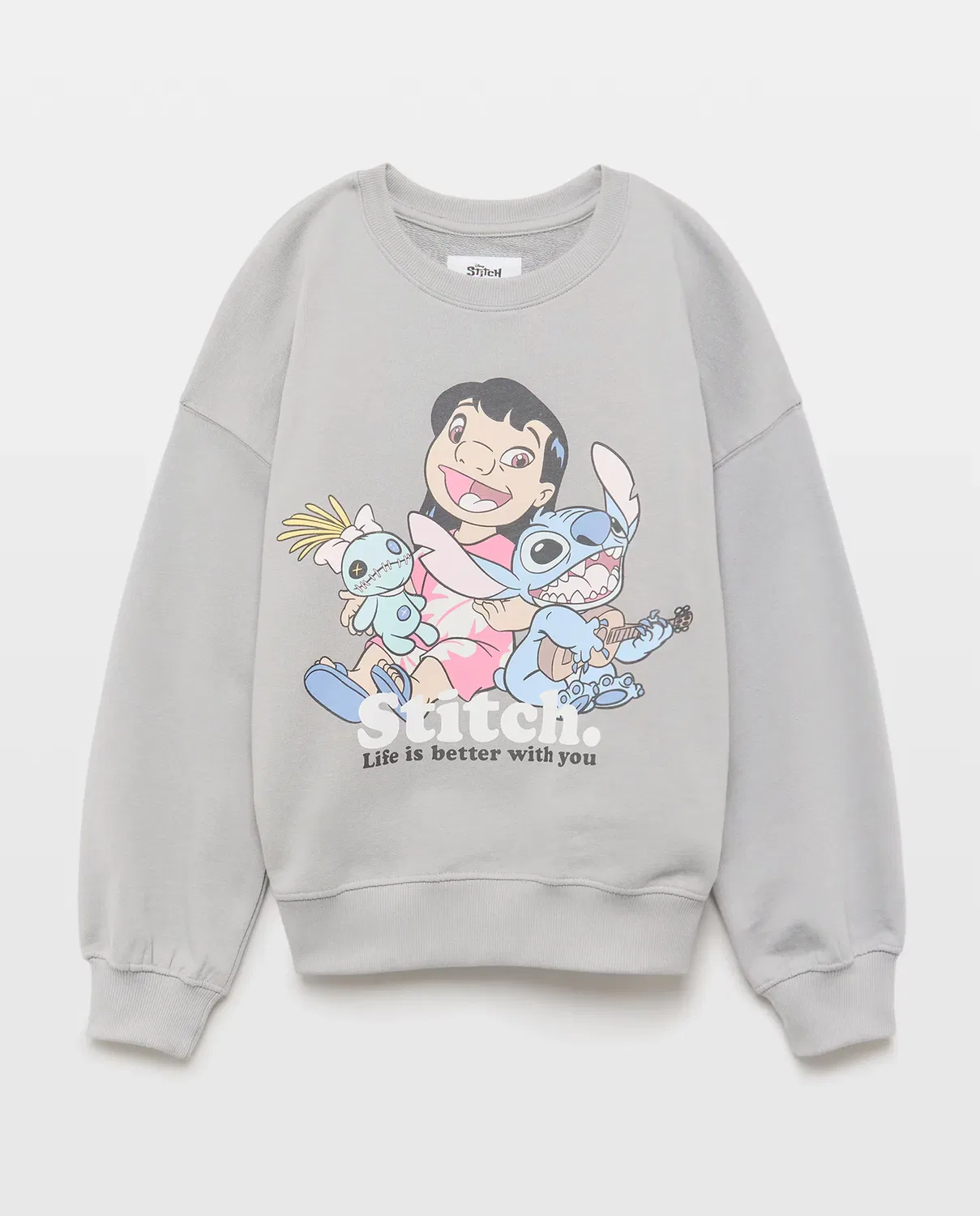 Детская худи для девочек с принтом LILO&STITCH Kids El Corte Inglés, Gris — фото 4