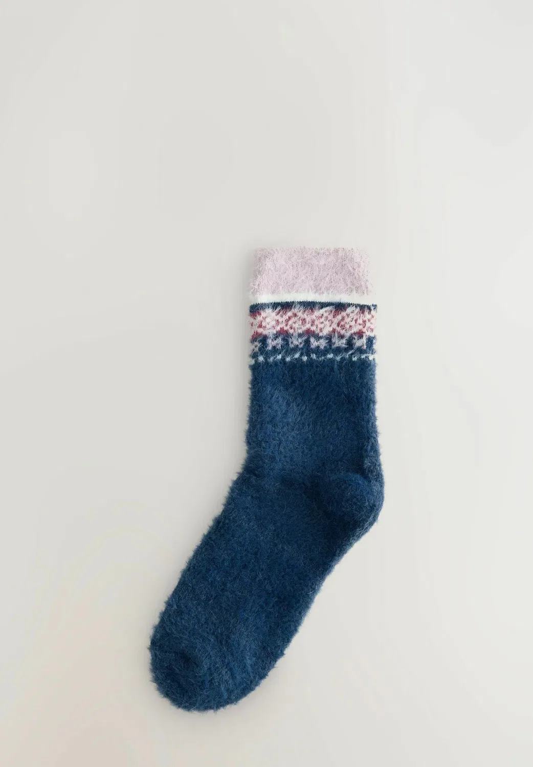Уютные носки Superhairy, 2 шт. в упаковке - носки Next, Navy Blue Purple Fairisle — фото 3