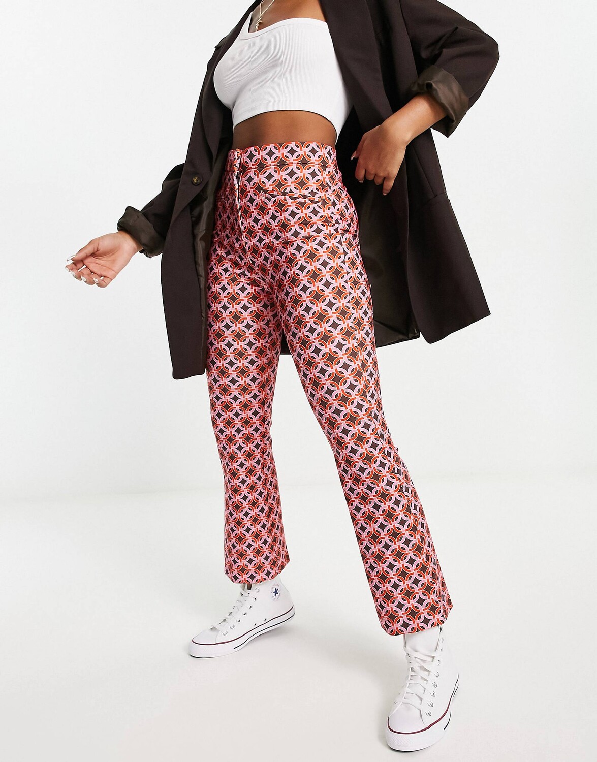 

Укороченные узкие брюки с геопринтом ASOS DESIGN Hourglass, Черный, Укороченные узкие брюки с геопринтом ASOS DESIGN Hourglass