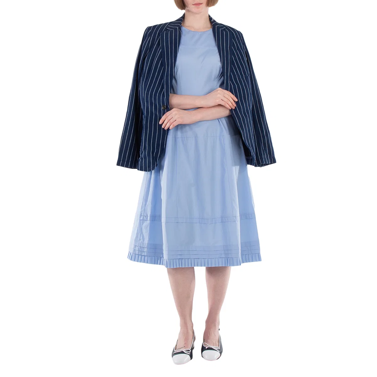Блейзер из льна и хлопка в полоску Linen-Cotton Pinstripe Blazer Polo Ralph Lauren, Blue — фото 4