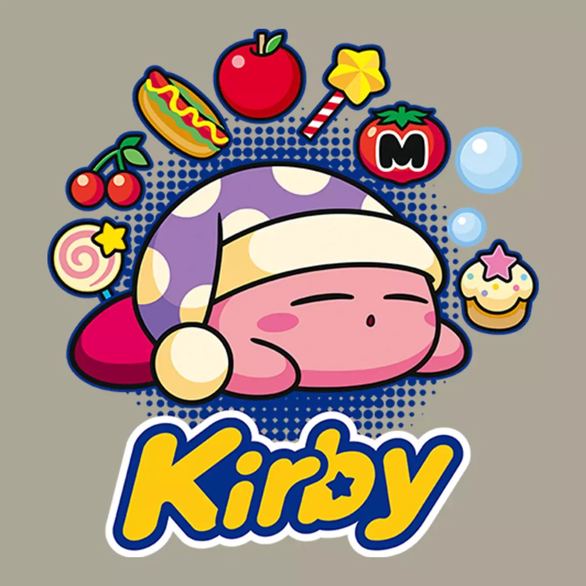 Детская футболка с принтом Kirby Napping and Dreaming Nintendo, Plaza Taupe — фото 2