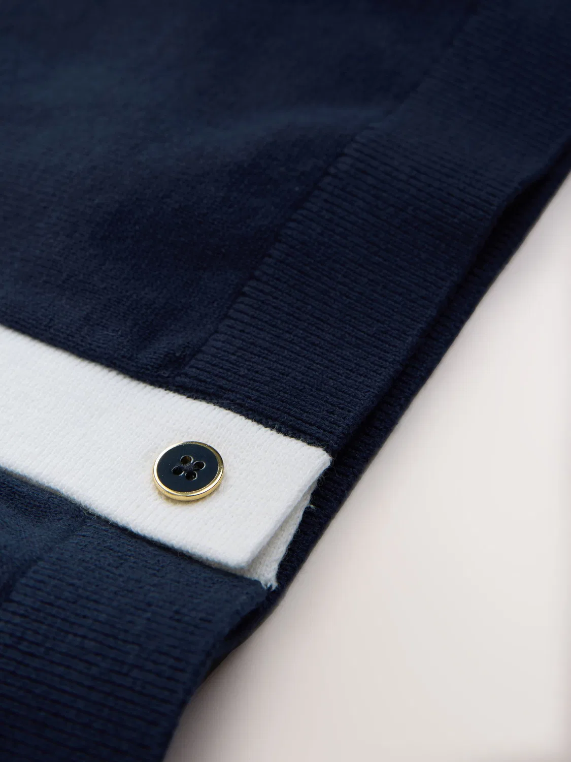 Поло трикотажное, классический воротник, Navy Blue Knitted Polo Shirt Next, темно-синий — фото 4