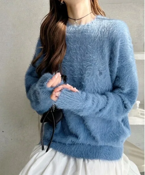 Мужской свитер с длинным рукавомиз футера, оверсайз U.S. POLO ASSN., Blue Grey