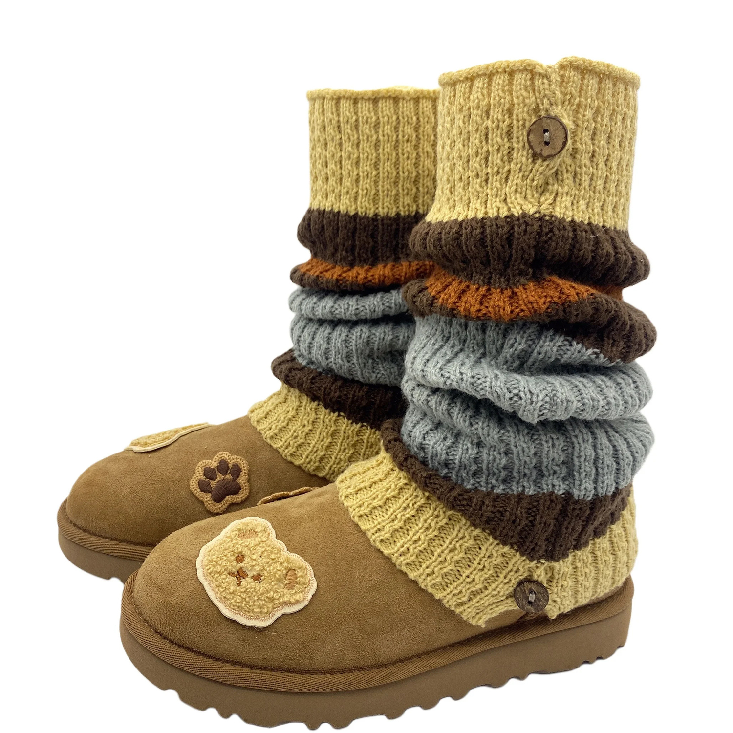 Ботинки зимние UGG Classic Ultra Mini Towel Bear, каштаново-коричневый — фото 3