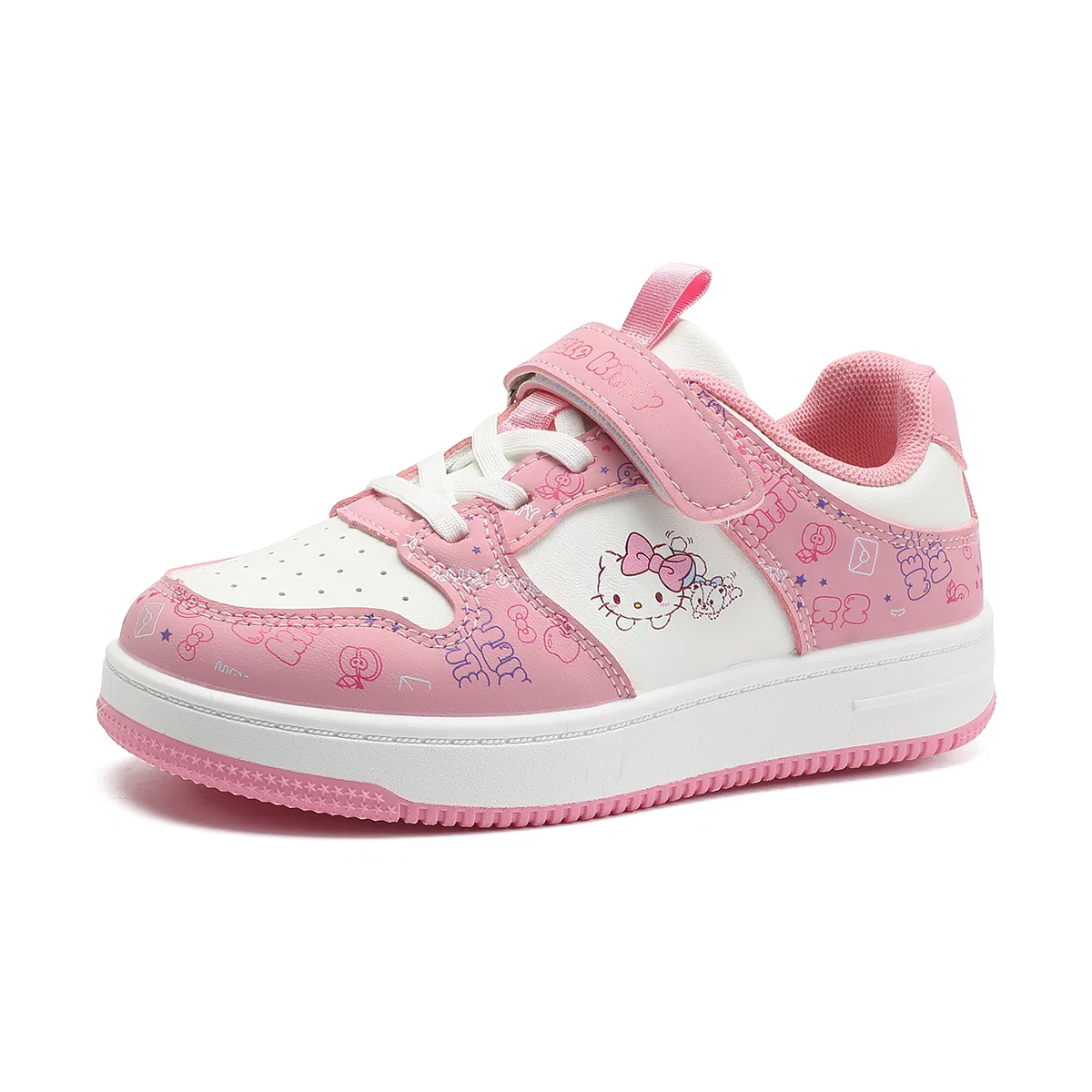 Детские кроссовки для бега с принтом Hello Kitty Sanrio, White/Pink