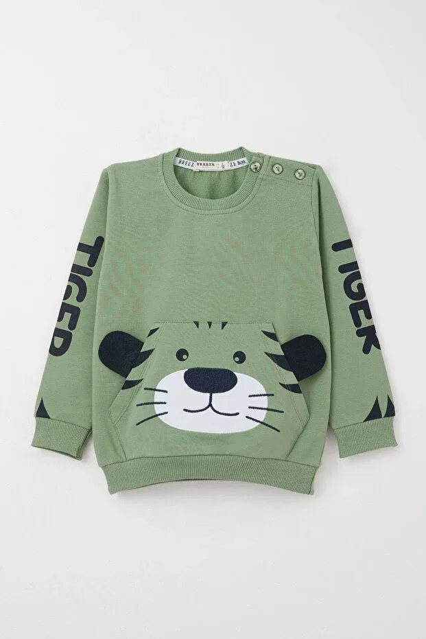 Детский спортивный комплект для мальчиков с принтом Sportswear Breeze, Mint Green — фото 2