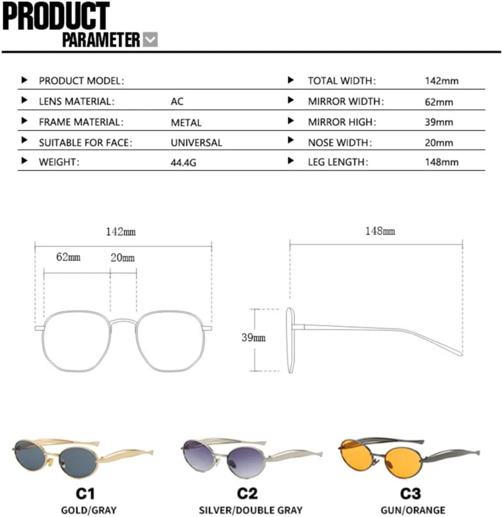 

Овальные солнцезащитные очки в маленькой оправе, простые, для пляжа, отдыха на природе, путешествий, фотосъемки, защита от УФ-излучения UV400 TVTBBVV, C1gold Gray