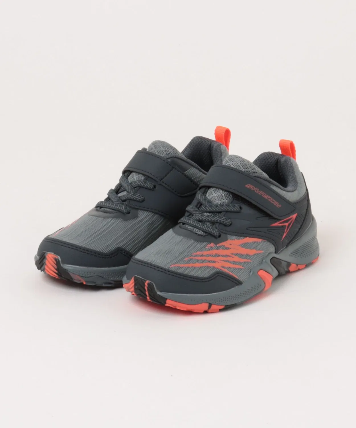 Детские спортивные кроссовки на липучках с моделью Junior Sports Magic Shunsoku, Charcoal Grey