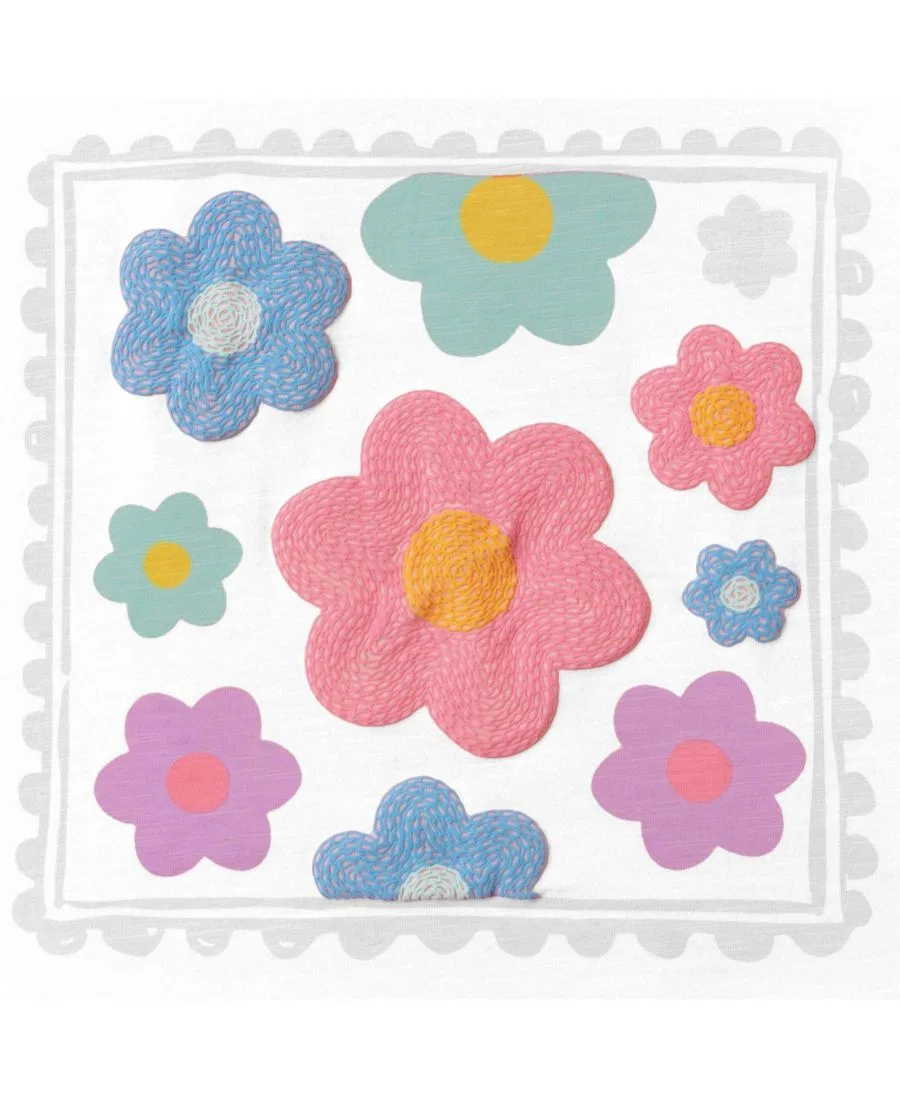 Футболка с рюшами и цветочным принтом, модель Floral Patch Graphic Andy & Evan, Pink — фото 3