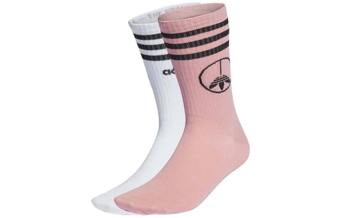 Носки с логотипом Adidas Originals, 2 пары, Pink/White