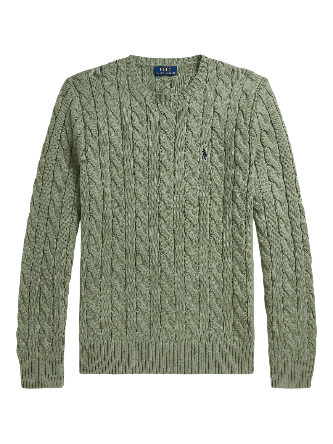 Свитер с длинными рукавами из объемной вязки Polo Ralph Lauren, зеленый